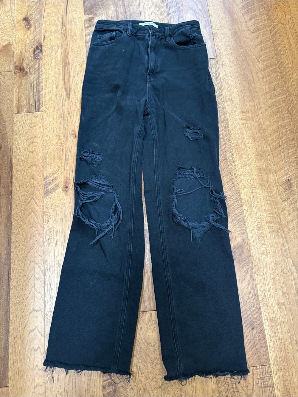 PacSun Black Bootcut Distressed ripped boyfriend Jeans